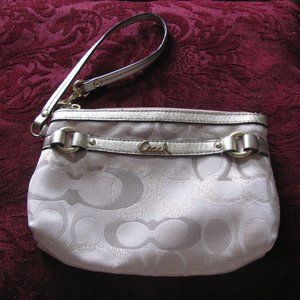 Coach Gold-Color Shimmer Metallic Wristlet Purse